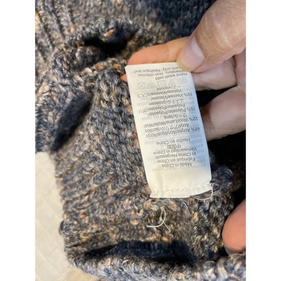 Madewell Pleated Shoulder Balloon‎ Sleeve Blue Chunky Knit Sweater Small - Picture 8 of 10